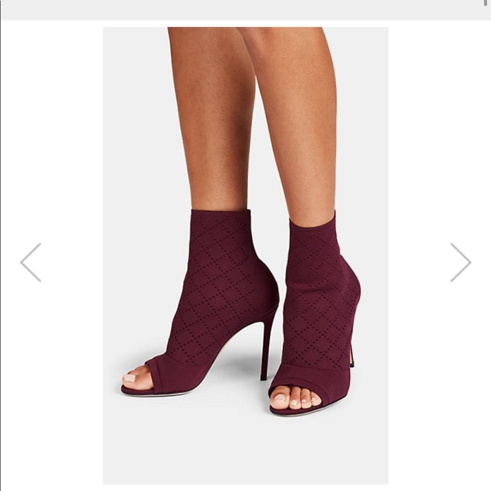 Gianvito Rossi Perforated Knit Ankle Boots